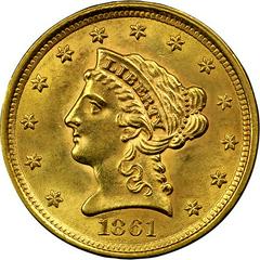 1861 [TYPE 2] Coins Liberty Head Quarter Eagle Prices