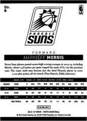 Back Of Card | Markieff Morris Basketball Cards 2014 Panini Hoops