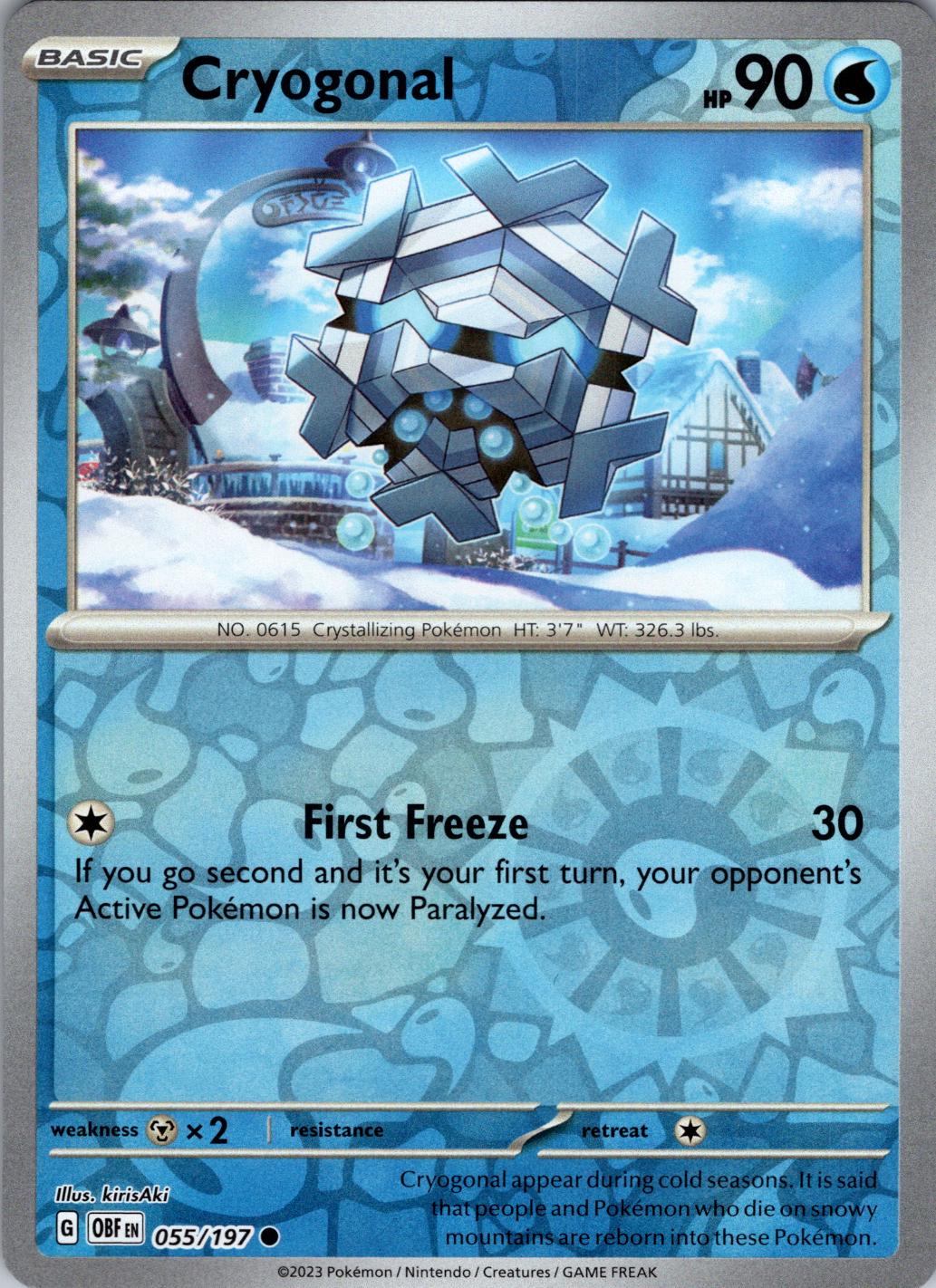 Cryogonal [Reverse Holo] #55 Pokemon Obsidian Flames