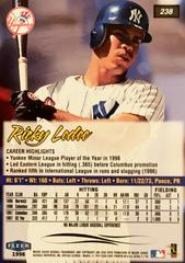 Rear | Ricky Ledee Baseball Cards 1998 Ultra