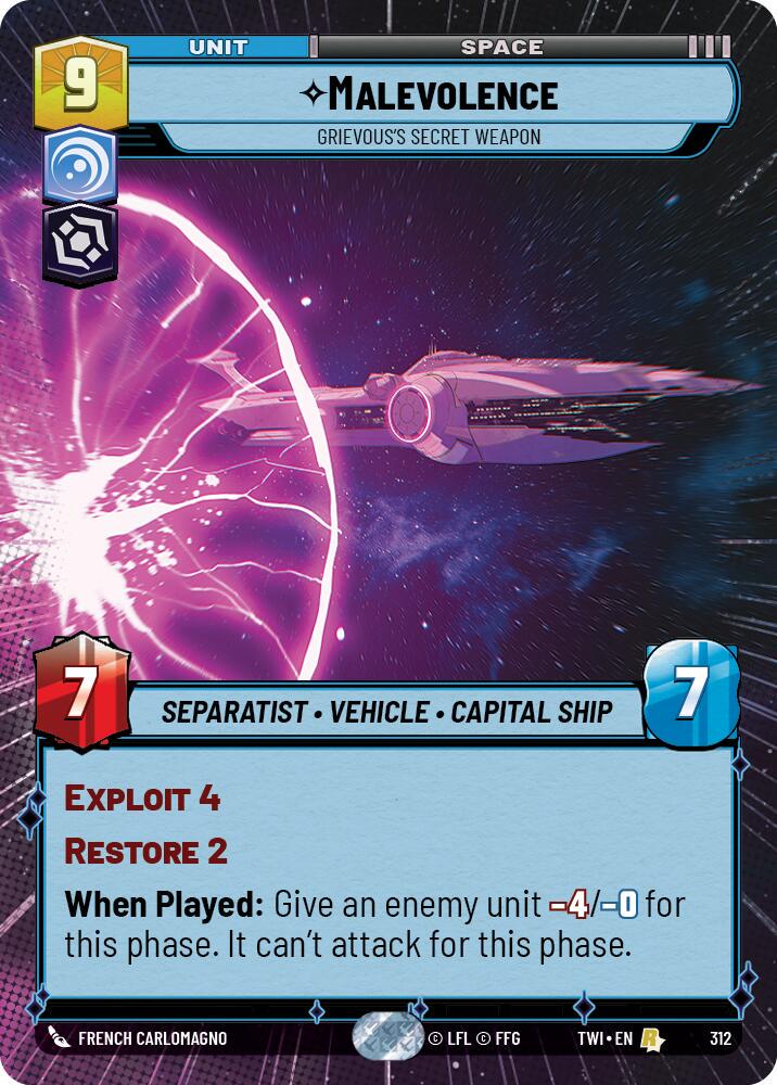 Malevolence - Grievous's Secret Weapon [Hyperspace Foil] #312 Star Wars Unlimited: Twilight of the Republic