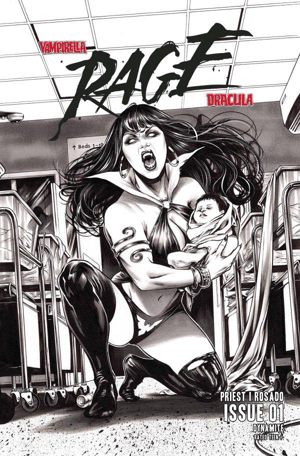 Vampirella Dracula Rage [Krome Black White] #1 (2023) Comic Books Vampirella Dracula Rage