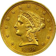 1859 [TYPE 2] Coins Liberty Head Quarter Eagle Prices
