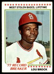 Lou Brock St. Louis Cardinals 6 Different Vintage Topps / OPC Baseball Cards