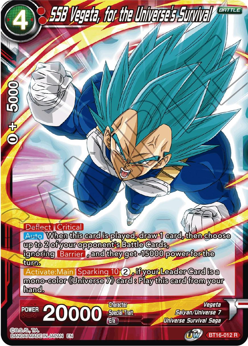 SSB Vegeta, for the Universe's Survival [Foil] BT16-012 Dragon Ball Super Realm of the Gods