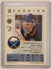 Back Of Card | Dominik Hasek Hockey Cards 1993 O-Pee-Chee Premier