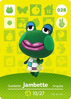 Jambette #028 [Animal Crossing Series 1] Amiibo Cards