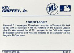 Card Back | Ken Griffey Jr. [1988 Season 2 White Back] Baseball Cards 1989 Star Griffey Jr