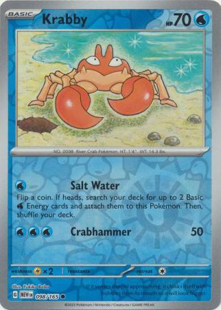 Krabby [Reverse Holo] #98 Pokemon Scarlet & Violet 151