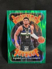 Giannis Antetokounmpo [Green Shock] Basketball Cards 2021 Panini Donruss Optic Winner Stays Prices