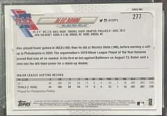 Back Of Card-Code 213 | Alec Bohm Baseball Cards 2021 Topps