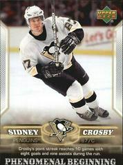 Sidney Crosby #15 Hockey Cards 2005 Upper Deck Phenomenal Beginnings Prices
