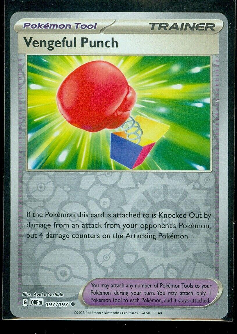 Vengeful Punch [Reverse Holo] #197 Pokemon Obsidian Flames