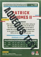 Back | Patrick Mahomes II [Aqueous Test] Football Cards 2023 Panini Donruss