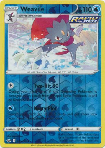 Weavile [Reverse Holo] #31 Pokemon Chilling Reign