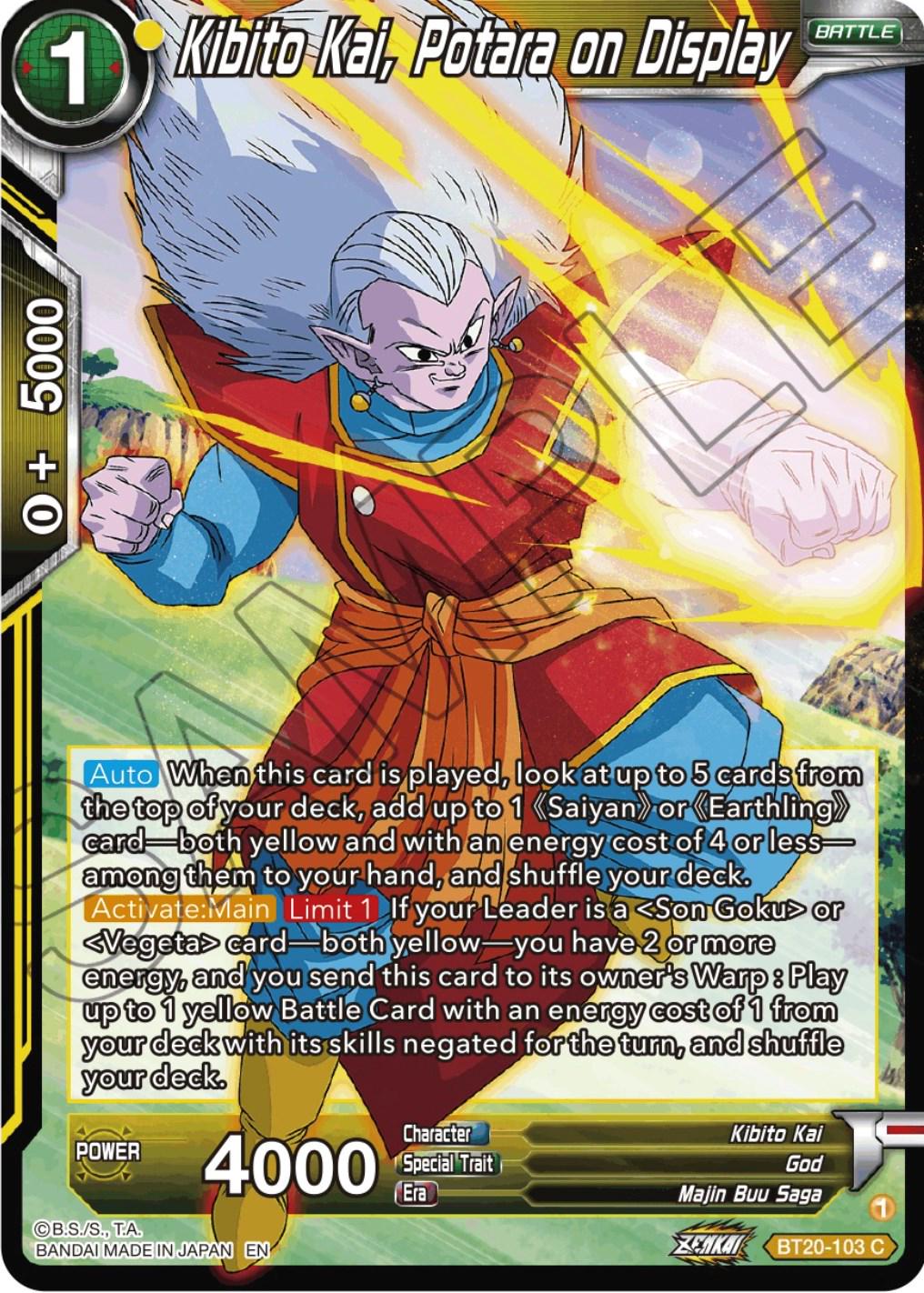 Kibito Kai, Potara on Display BT20-103 Dragon Ball Super Power Absorbed