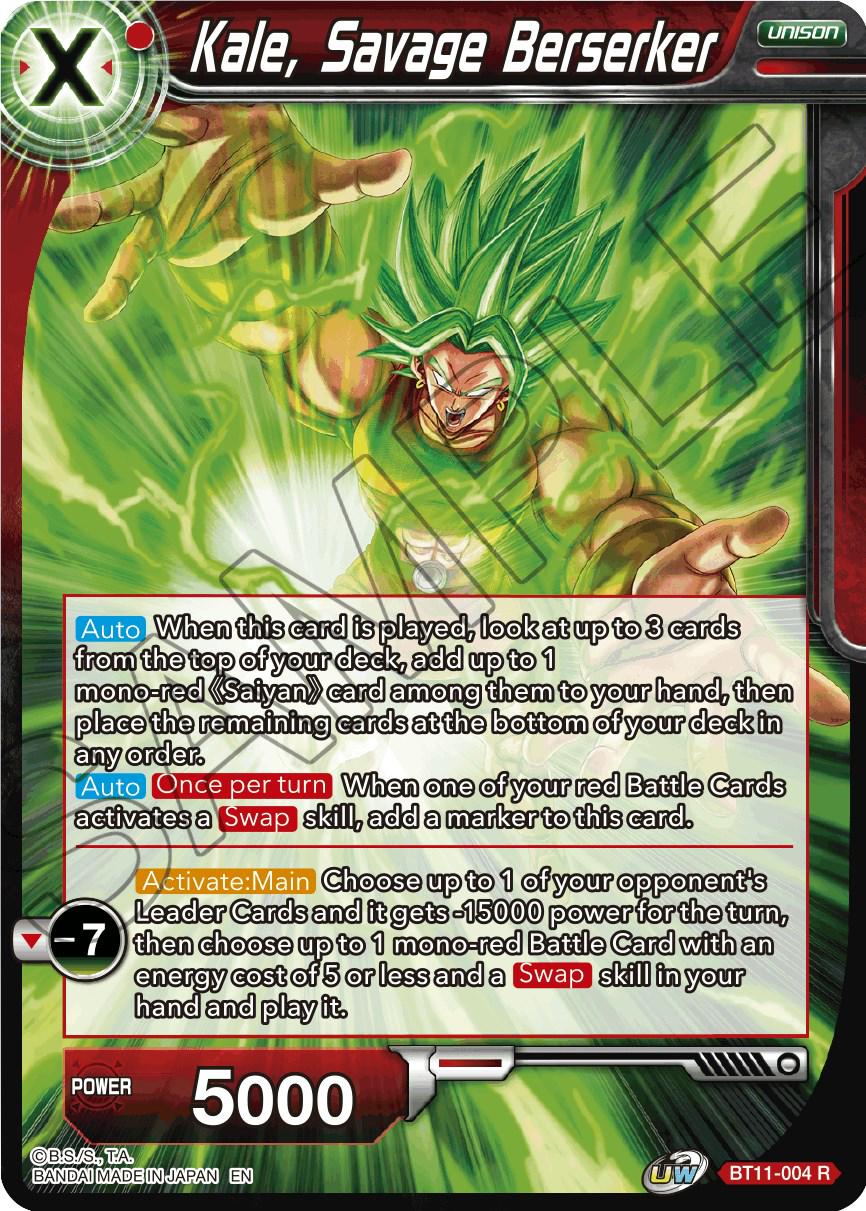 Kale, Savage Berserker BT11-004 Dragon Ball Super Vermilion Bloodline