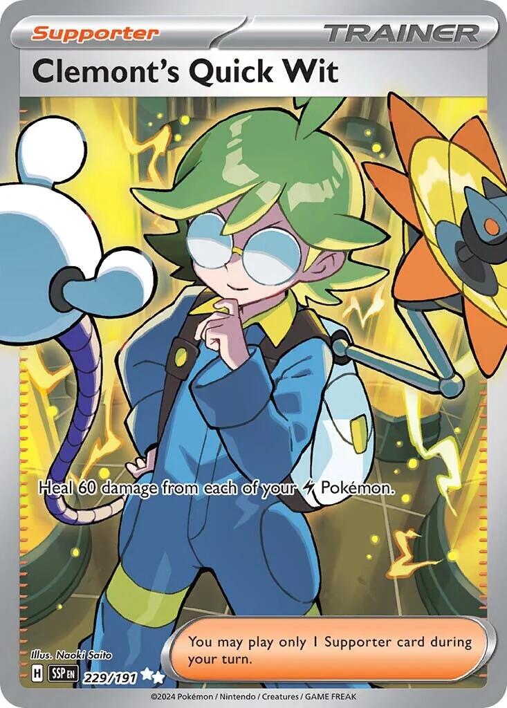 Clemont's Quick Wit #229 Pokemon Surging Sparks