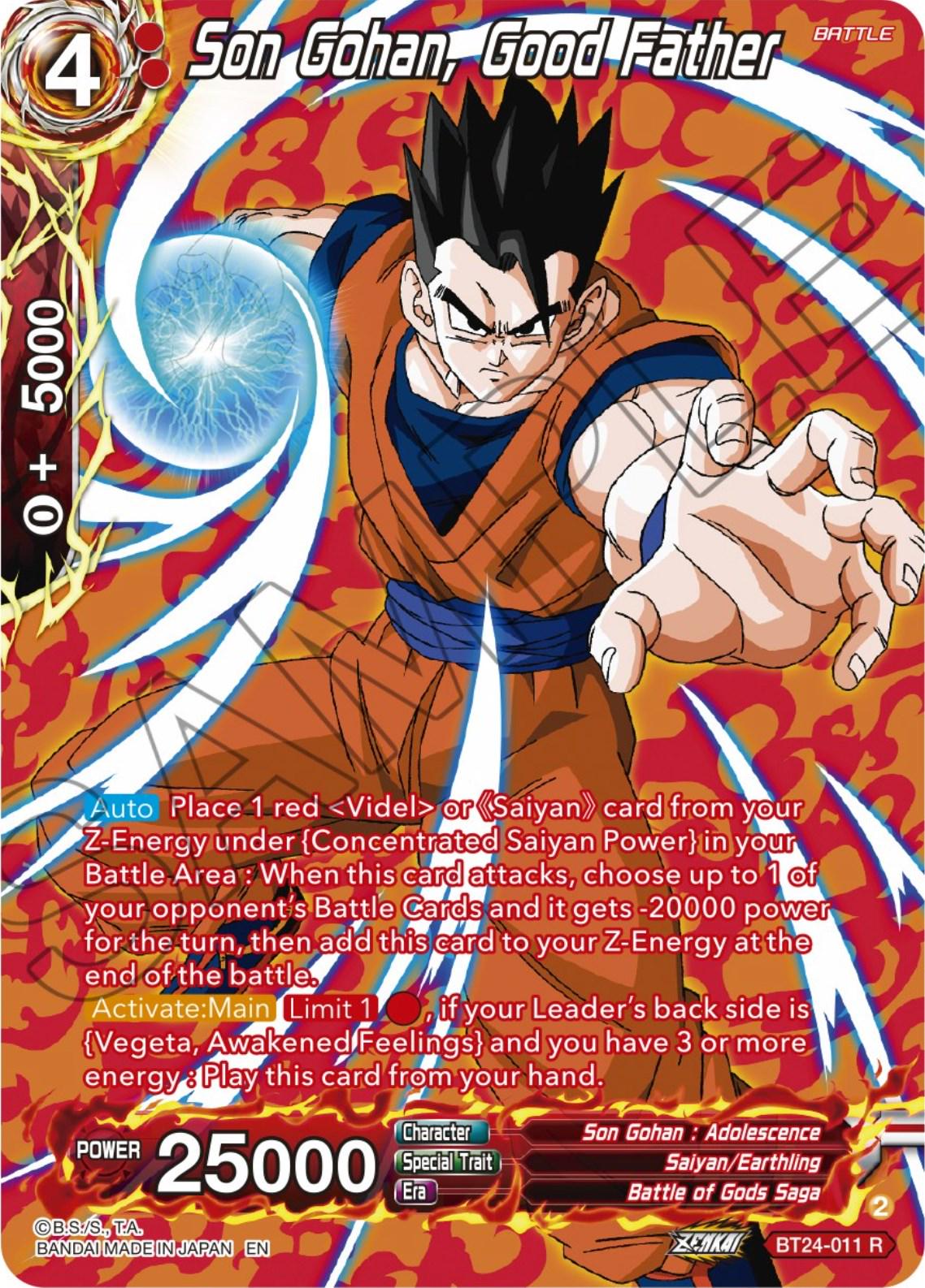 Son Gohan, Good Father [Collector Booster Silver Foil] BT24-011 Dragon Ball Super Beyond Generations