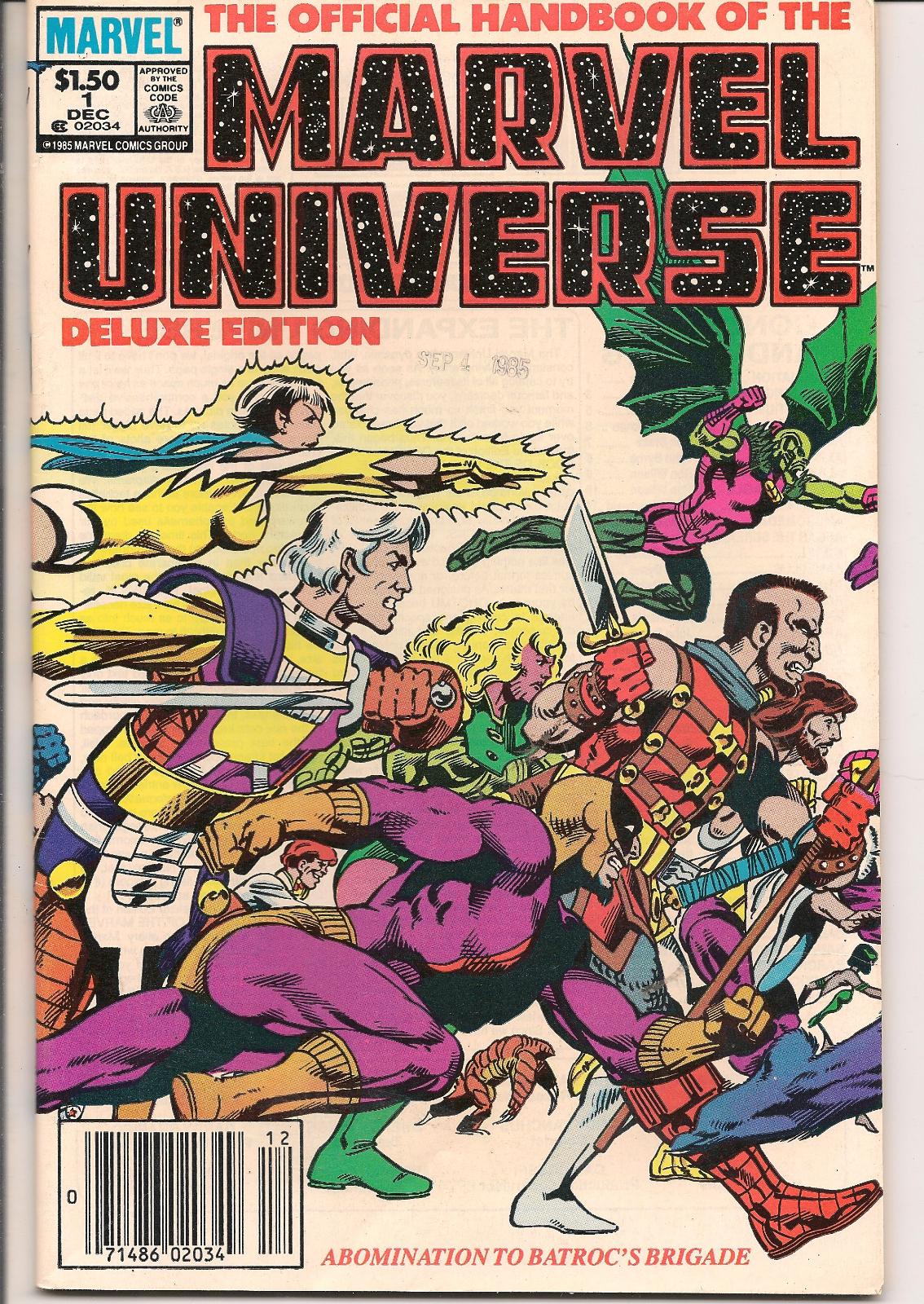 Official Handbook Of The Marvel Universe: Deluxe Edition [Newsstand] #1 (1986) Comic Books Official Handbook of the Marvel Universe