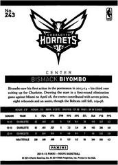 Back Of Card | Bismack Biyombo Basketball Cards 2014 Panini Hoops