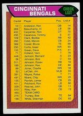 Bengals Checklist #455 Football Cards 1976 Topps Prices