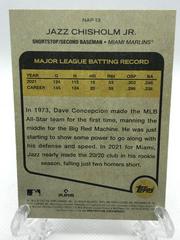 Back Of Card | Jazz Chisholm Jr. Baseball Cards 2022 Topps Heritage New Age Performers