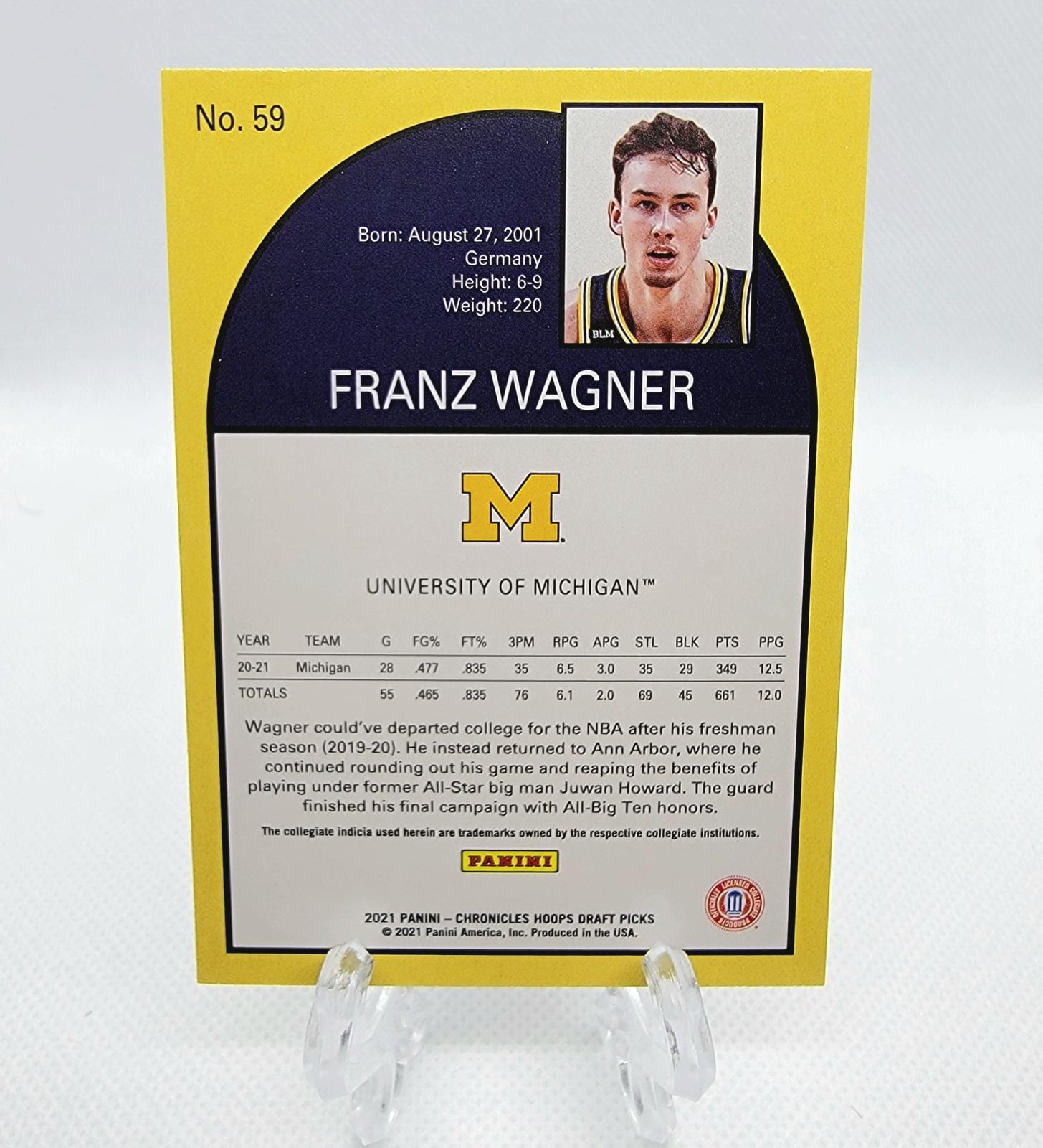 Franz Wagner 59 Prices 2021 Panini Chronicles Draft Picks