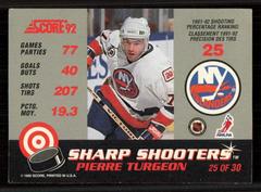 Pierre Turgeon #25 Back | Pierre Turgeon Hockey Cards 1992 Score Sharp Shooters