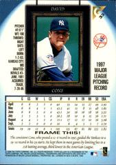 Back Of Card | David Cone Baseball Cards 1998 Topps Gallery