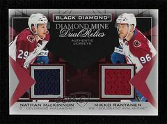 Nathan MacKinnon, Mikko Rantanen #DMDR-MR Hockey Cards 2021 Upper Deck Black Diamond Mine Dual Relics Prices