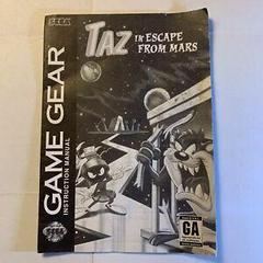 Taz In Escape From Mars - Manual | Taz in Escape from Mars Sega Game Gear