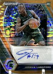 Joshua Langford [Orange Pulsar] #DP-JLA Basketball Cards 2020 Panini Prizm Draft Picks Autographs Prices