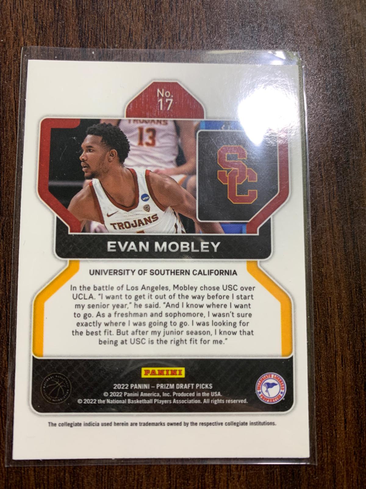 Evan Mobley Prices Panini Prizm Draft Picks Basketball Cards