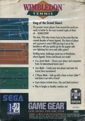 Wimbledon Tennis - Back | Wimbledon Tennis Sega Game Gear