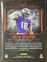 Back Of Card | Justin Jefferson Football Cards 2023 Panini Phoenix Fire Up