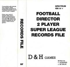 Football Director 2 Player Super League Records File ZX Spectrum Prices