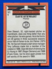 Back | Dave Stewart Baseball Cards 1990 Donruss