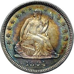 1844 [PROOF] Coins Seated Liberty Quarter Prices