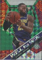 LeBron James [Green] Basketball Cards 2019 Panini Mosaic Will to Win Prices