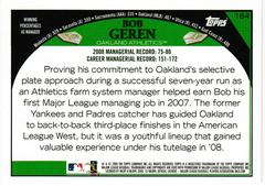 Back | Bob Green Baseball Cards 2009 Topps