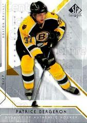 Patrice Bergeron Hockey Cards 2006 SP Authentic Prices