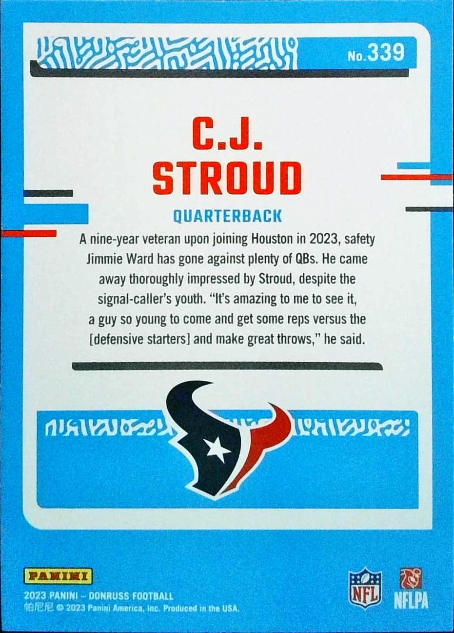 C. J. Stroud #339 Prices [Rookie] | 2023 Panini Donruss | Football Cards