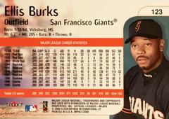 Rear | Ellis Burks Baseball Cards 2000 Fleer Impact