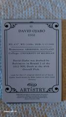 Back  | David Ojabo [Silver] Football Cards 2022 Sage Hit Artistry