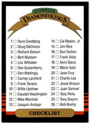 Checklist Baseball Cards 1985 Panini Donruss Diamond Kings Supers Prices