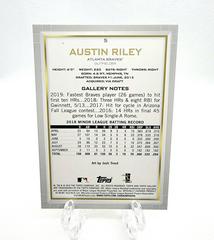 Back Of Card | Austin Riley Baseball Cards 2019 Topps Gallery