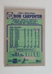 Backside | Bob Carpenter Hockey Cards 1990 Topps