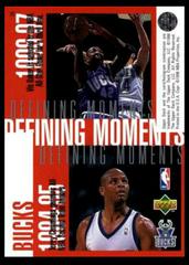 Back | Defining Moments Milwaukee Bucks [Terrell Brandon / Glenn Robinson / Vin Baker / Terry Cummings] Basketball Cards 1997 Upper Deck