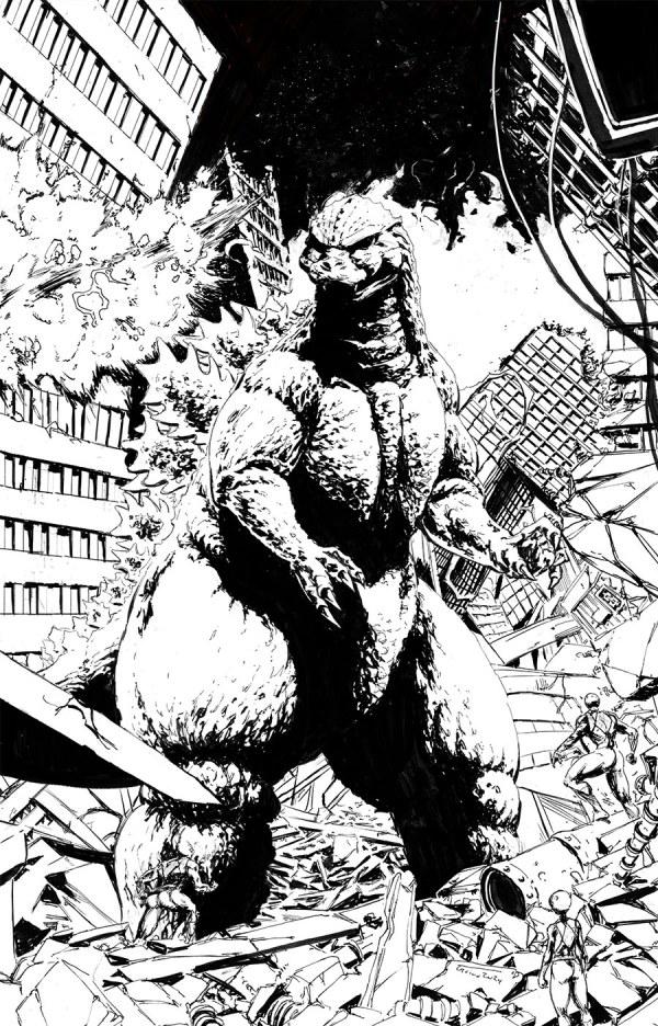 Godzilla vs. the Mighty Morphin Power Rangers II [Eskivo Sketch Godzilla Virgin] #1 (2024) Comic Books Godzilla vs. the Mighty Morphin Power Rangers II